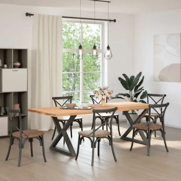 vidaXL Matbord>Matbordsben 2 st antracit 90x(72-73,3) cm stål