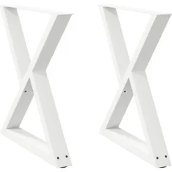 vidaXL Matbord>Matbordsben 2 st vita 80x(72-73,3) cm stål