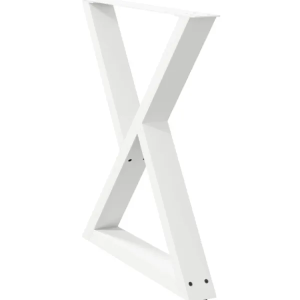 vidaXL Matbord>Matbordsben 2 st vita 80x(72-73,3) cm stål