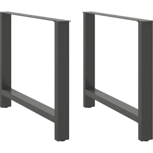 vidaXL Matbord>Matbordsben antracit 2 st 100x(72-73) cm stål
