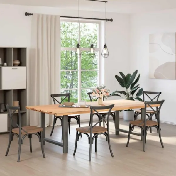 vidaXL Matbord>Matbordsben antracit 2 st 100x(72-73) cm stål