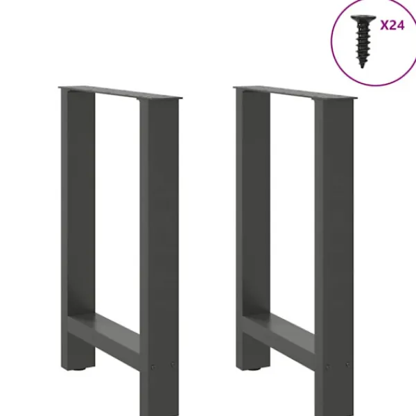 vidaXL Matbord>Matbordsben naturstål 2 st 50x(72-73) cm stål