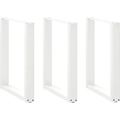 vidaXL Matbord>Matbordsben U-formade 3 st vita 70x(72-73) cm stål