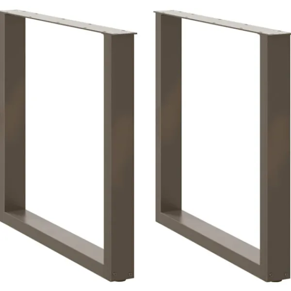 vidaXL Matbord>Matbordsben U-formade 2 st naturstål 80x(72-73) cm stål