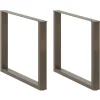 vidaXL Matbord>Matbordsben U-formade 3 st naturstål 100x(72-73) cm stål