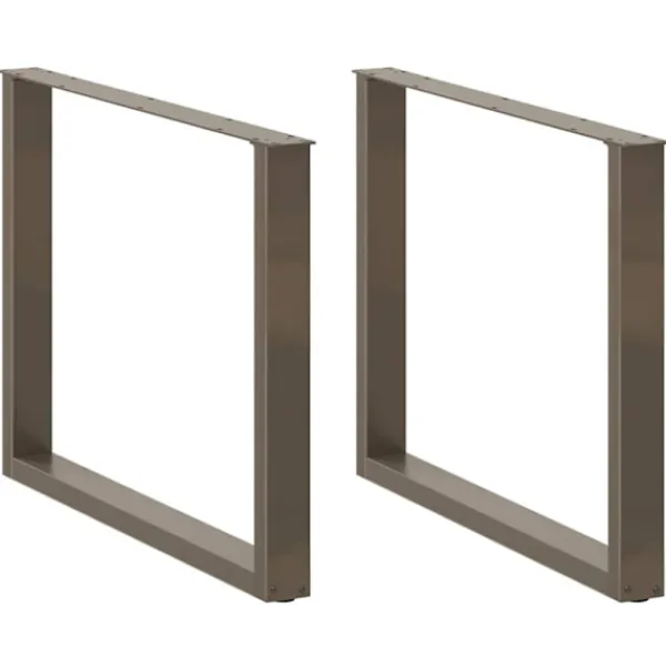 vidaXL Matbord>Matbordsben U-formade 3 st naturstål 100x(72-73) cm stål