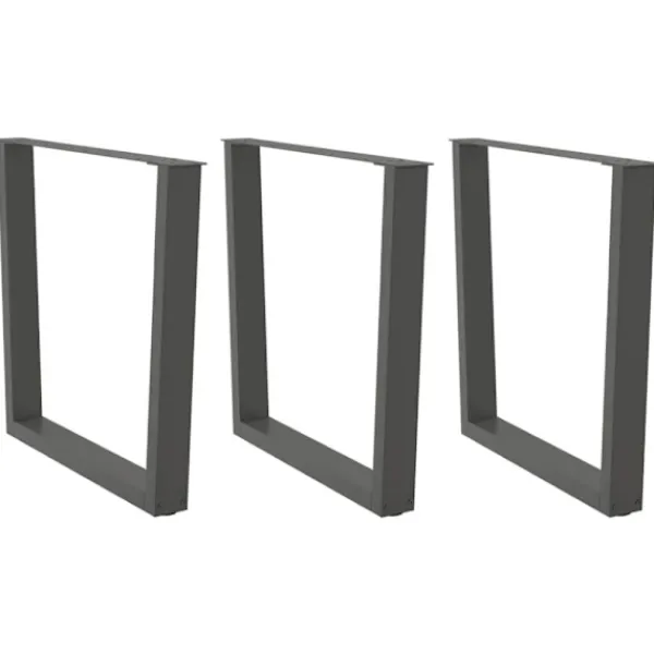vidaXL Matbord>Matbordsben V-formade 3 st antracit 90x(72-73,3) cm stål