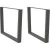 vidaXL Matbord>Matbordsben V-formade 2 st antracit 100x(72-73,3) cm stål
