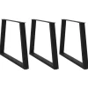 vidaXL Matbord>Matbordsben V-formade 3 st svarta 100x(72-73,3) cm stål