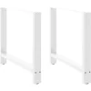 vidaXL Matbord>Matbordsben vita 2 st 100x(72-73) cm stål