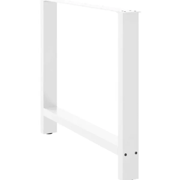 vidaXL Matbord>Matbordsben vita 2 st 100x(72-73) cm stål