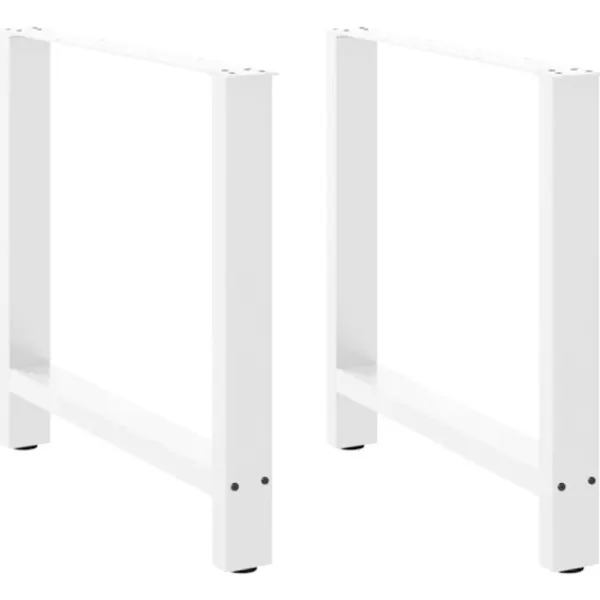 vidaXL Matbord>Matbordsben vita 2 st 70x(72-73) cm stål