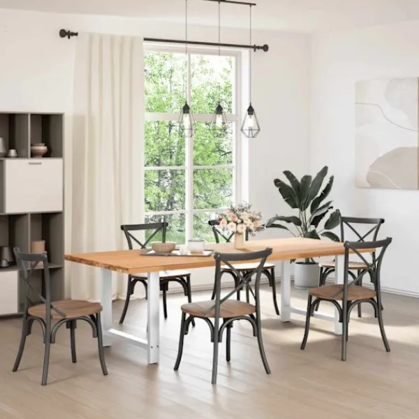 vidaXL Matbord>Matbordsben vita 2 st 70x(72-73) cm stål