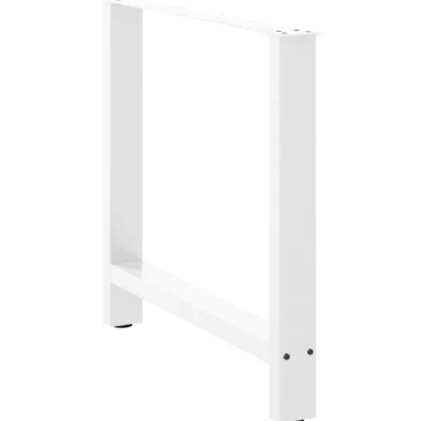 vidaXL Matbord>Matbordsben vita 2 st 70x(72-73) cm stål