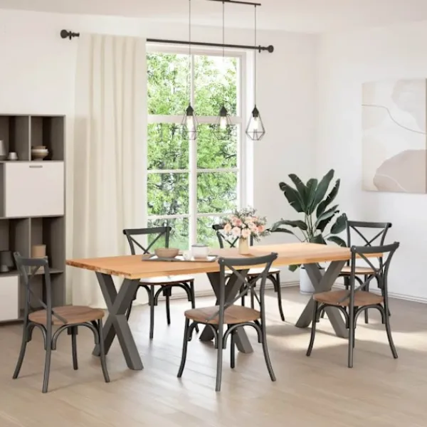 vidaXL Matbord>Matbordsben X-formade 3 st antracit 70x(72-73) cm stål