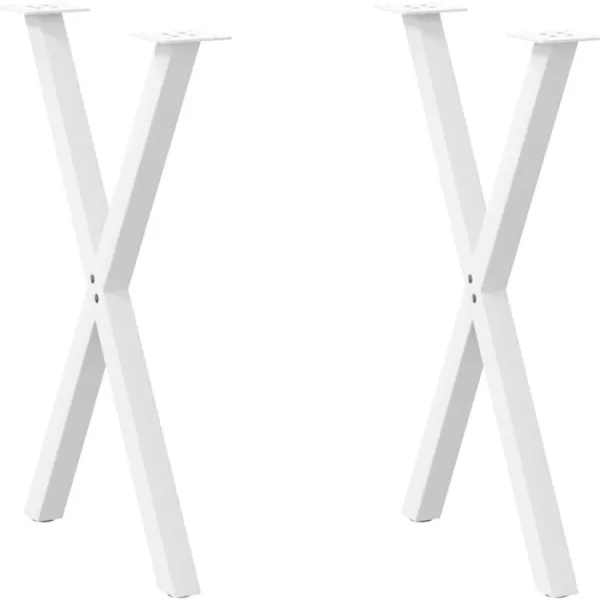 vidaXL Matbord>Matbordsben X-formade 2 st vita 57x(72-73) cm stål