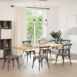 vidaXL Matbord>Matbordsben X-formade 2 st vita 57x(72-73) cm stål