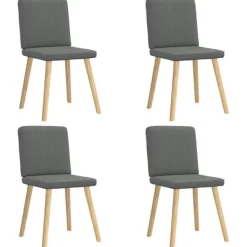 vidaXL Matgrupper>Matstolar 4 st mörkgrå tyg