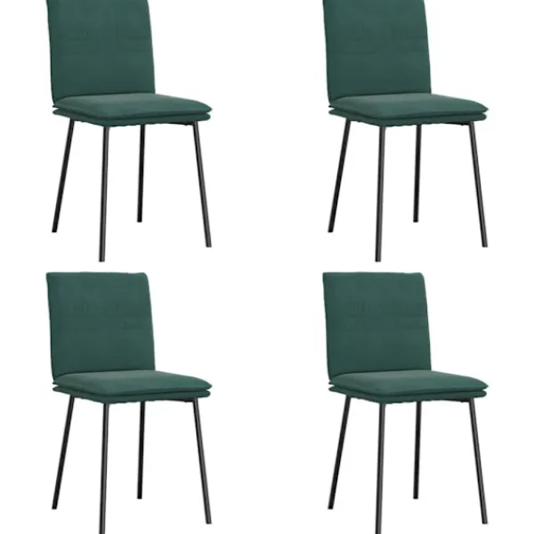 vidaXL Matgrupper>Matstolar 4 st mörkgrön sammet