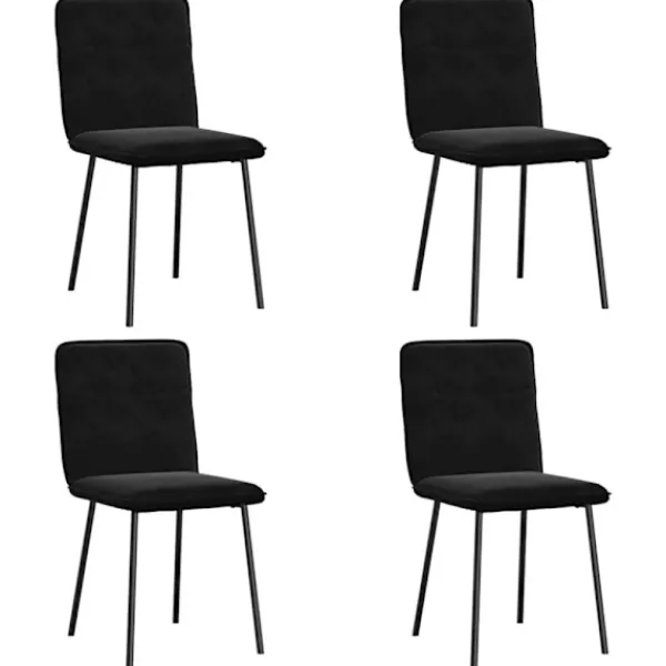 vidaXL Matgrupper>Matstolar 4 st svart sammet