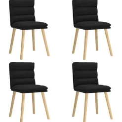 vidaXL Matgrupper>Matstolar 4 st svart tyg