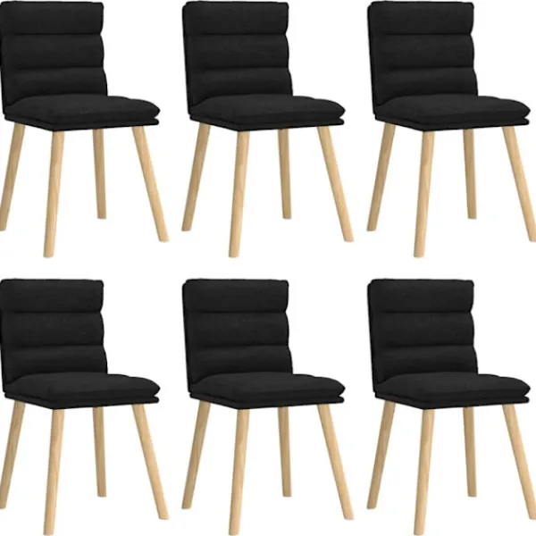 vidaXL Matgrupper>Matstolar 6 st svart tyg