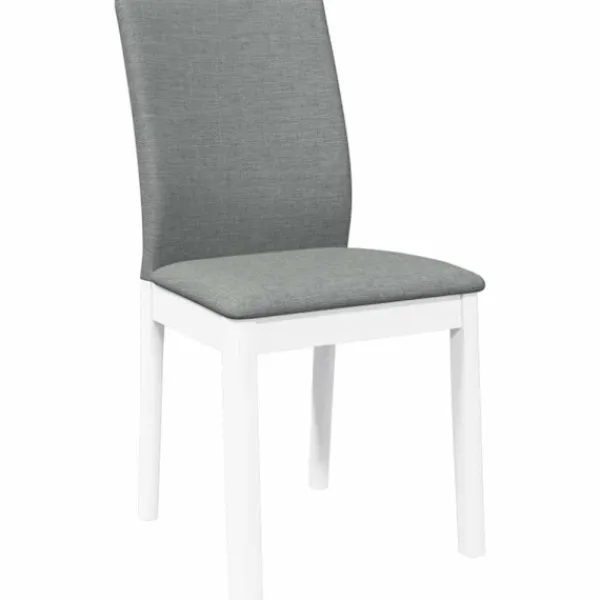 vidaXL Matgrupper>Matstolar med dynor 2 st, vit, massivt trä, gummi