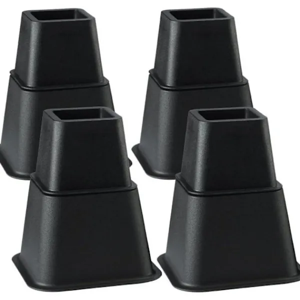 Sängar>Möbelhöjare, 4 st, justerbara höjder 7,5 cm, 13 cm eller 20,5 cm (svart)