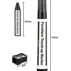 Stolar>Möbelreparationskit, träretuscheringspennor, laminatreparationssats, vaxpinnar för träreparation, möbelmarkörer för retuschering, set med 17 markörer och vaxpinnar | Fyndiq