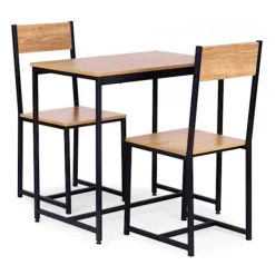 Modernhome Matgrupper>Möbelset: bord + 2 stolar metall MDF