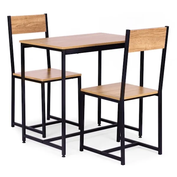 Modernhome Matgrupper>Möbelset: bord + 2 stolar metall MDF