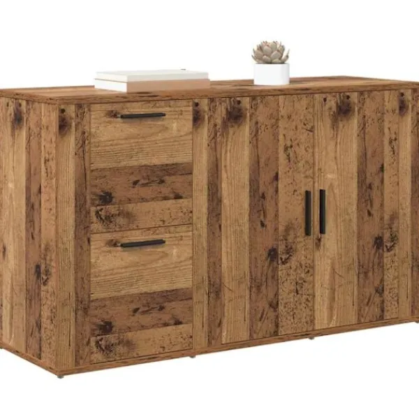 vidaXL Sideboards>med låda Gammalt trä 100 x 33 x 59.5 cm Konstruerat trä
