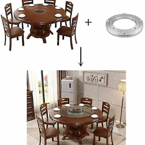 Matbord>Metall skivspelarlager, rund vridbar bas, 360° roterbar, enkelradiga kullager, kraftig kompatibilitet, 40 cm