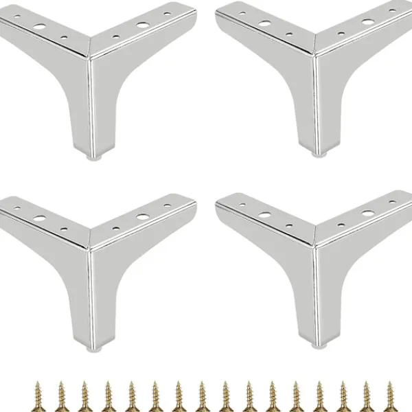 Soffor>Metalliska soffben 4 stycken Moderna möbelfötter Soffmöbelhöjare Ben DIY Möbelersättningsfötter för TV-skåp Fotpall Soffskåp, Silver