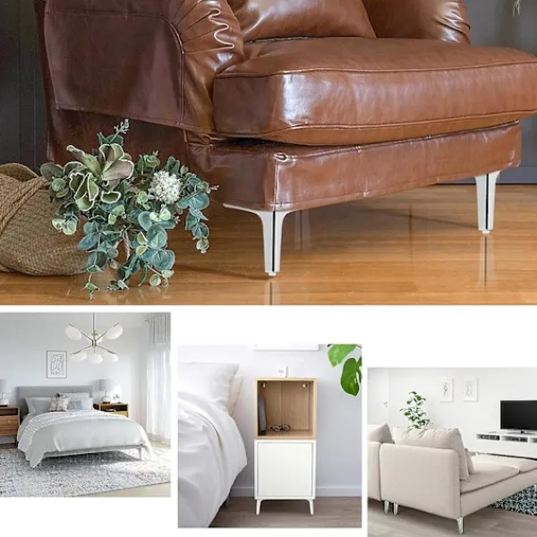 Soffor>Metalliska soffben 4 stycken Moderna möbelfötter Soffmöbelhöjare Ben DIY Möbelersättningsfötter för TV-skåp Fotpall Soffskåp, Silver