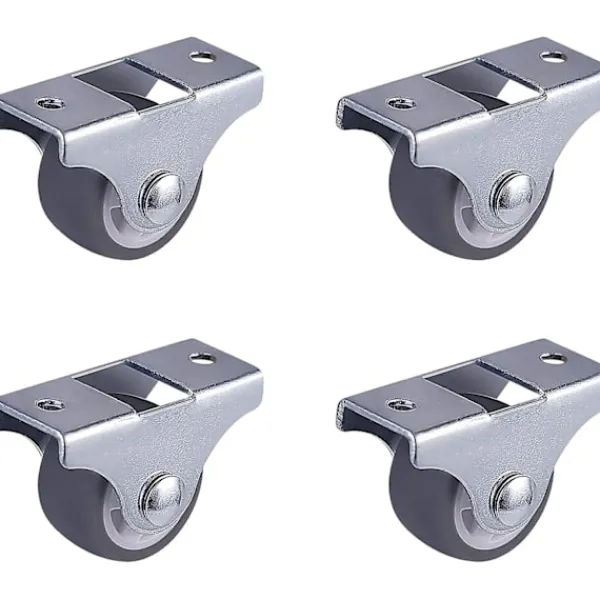 BästaGåva Stolar>Mini Möbelhjul Fasta Hjul Gummihjul Plast Metallhjul med Platta för Möbler Hushållsapparater och Utrustning (4-pack)