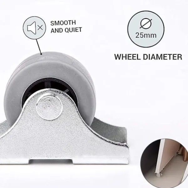 BästaGåva Stolar>Mini Möbelhjul Fasta Hjul Gummihjul Plast Metallhjul med Platta för Möbler Hushållsapparater och Utrustning (4-pack)