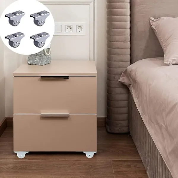 BästaGåva Stolar>Mini Möbelhjul Fasta Hjul Gummihjul Plast Metallhjul med Platta för Möbler Hushållsapparater och Utrustning (4-pack)