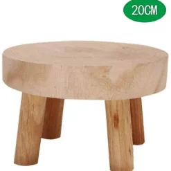 Pallar>Mini Rund Pall i Naturträ, Blomkrukställ, Trädgårdspall, - 3,5" Hög Naturträ