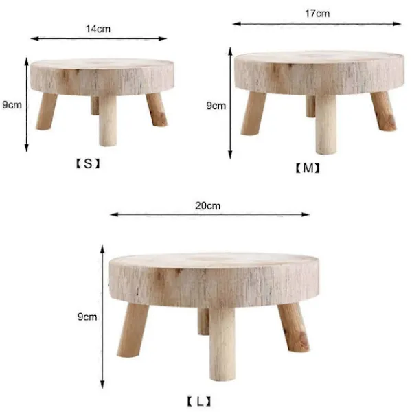 Småbord>Mini Träpall Display Växtställ Dekorativ Trä Växtpall Bonsaihållare för Inomhus Utomhus Hem Trädgård C