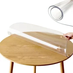 Matbord>Mjukt Glas Pvc Rund Duk Trämöbler Bordsskiva Skydd Kompatibel med Daglig Användning Familjesammankomster 60cm