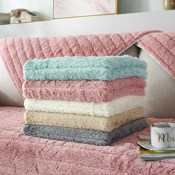 Soffor>Modern enkel plysch soffa kudde, universell all-inclusive varm tjock soffaöverdrag, tatami fönsterkudde (Grå, 70*120)