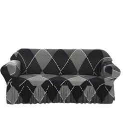 Soffor>Modern Jacquard Hög Stretch Sofföverdrag - kompatibelt Vardagsrum - kompatibelt Hundar och Husdjur (3-sits, 190-230cm)