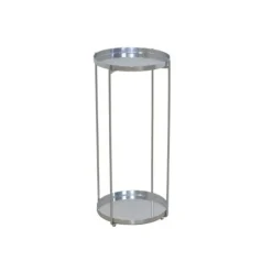 DÉCOSHOP26 Balkongmöbler>Modern rund växtstativ i metall Höjd 58 cm Yta Ø25 cm med kant DEC050082