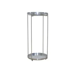 DÉCOSHOP26 Balkongmöbler>Modern rund växtstativ i metall Höjd 58 cm Yta Ø25 cm med kant DEC050082