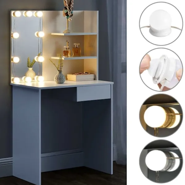 Northix Sminkbord>Modernt sminkbord stora spegelhyllor ModernHome