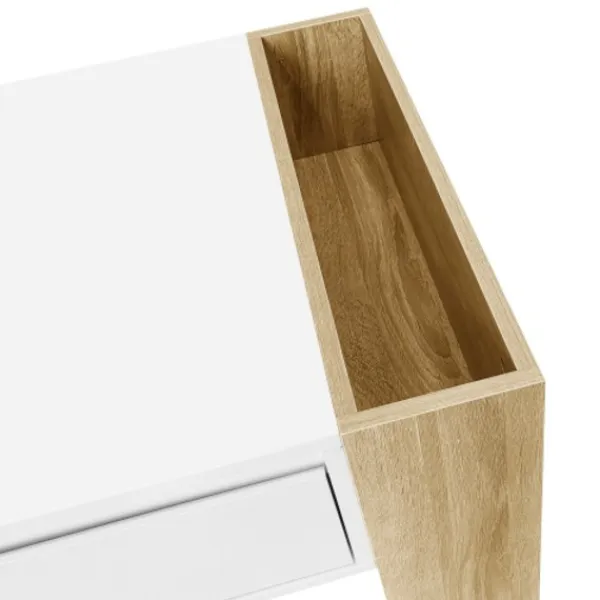 Soffbord>Modernt soffbord 105 x 60 x 40 cm - delvis högblankt, med lådor och öppna fack