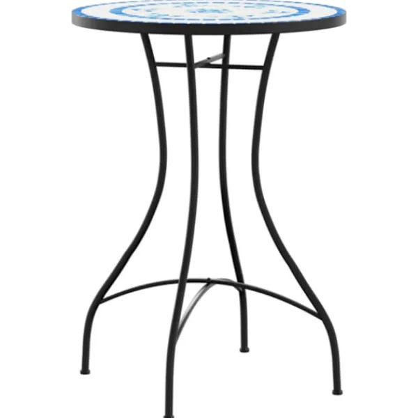 vidaXL Balkongmöbler>Mosaikbord blå och vit järn och keramik