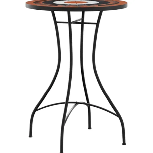 vidaXL Balkongmöbler>Mosaikbord terrakotta och vit järn och keramik
