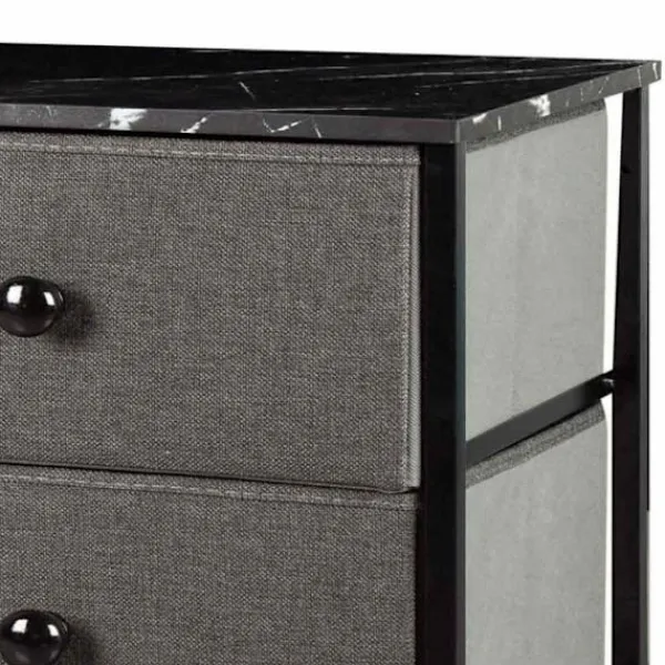 AKTIVE Byråer>Multi-användningskommod - - 8 tyglådor - 80x30x81 cm - Stålram - Träskiva - /Svart